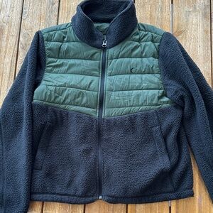 Black and Green Fleece Jacket